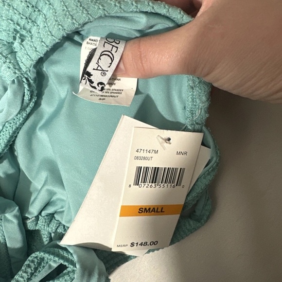 Becca Kylam Bandeau One Piece Swimsuit in Mineral Green - Picture 11 of 11